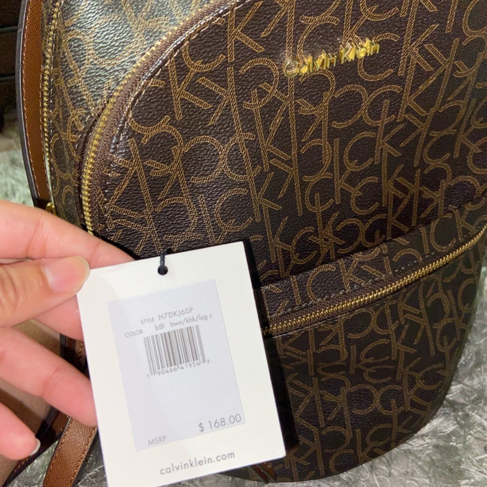 CALVIN KLEIN LOGO BACKPACK PURSE